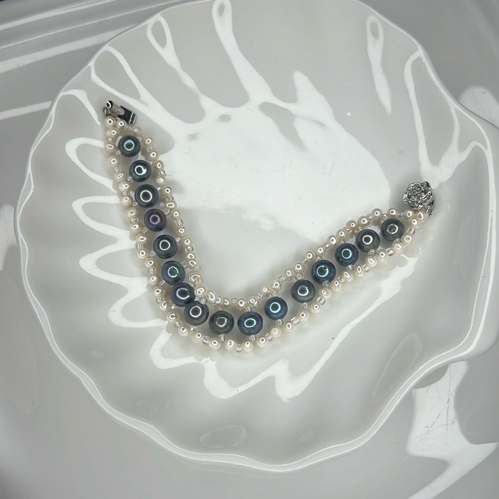 Handmade Freshwater Pearl Braided Bracelet